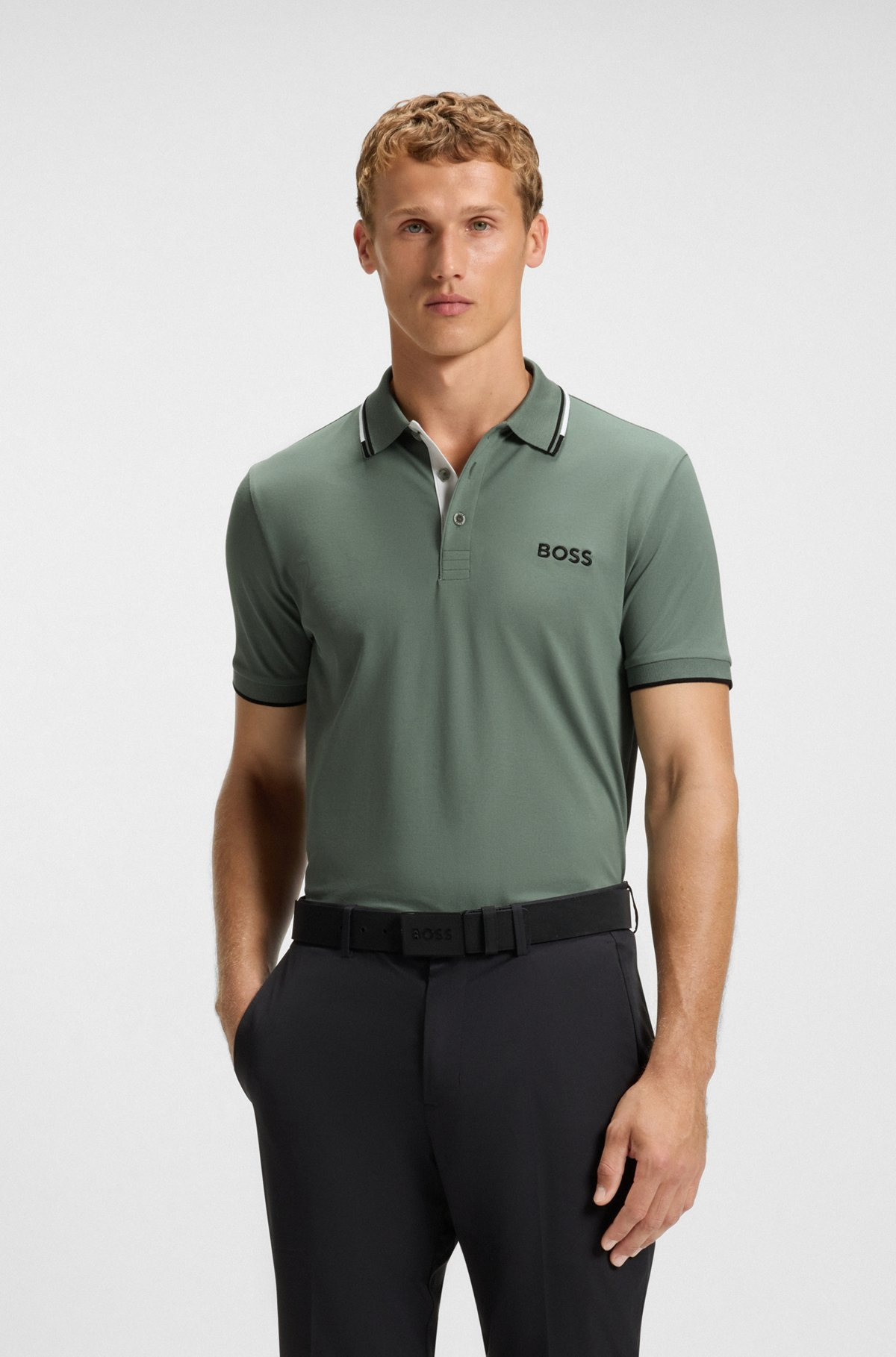 COTTON-BLEND POLO SHIRT WITH CONTRAST LOGOS - 2