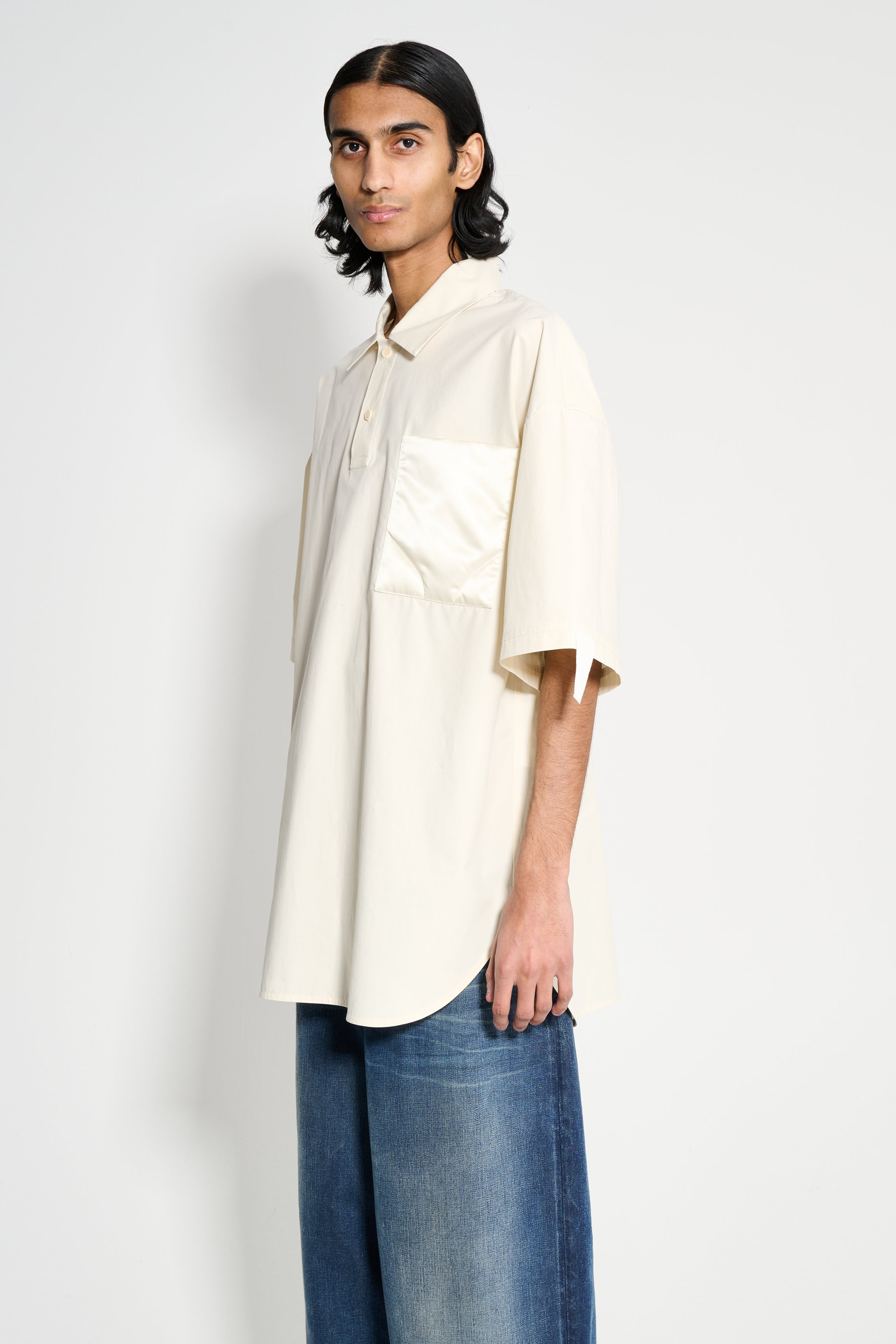 JW ANDERSON SS QUILTED POCKET POLO TOP IVORY - 2