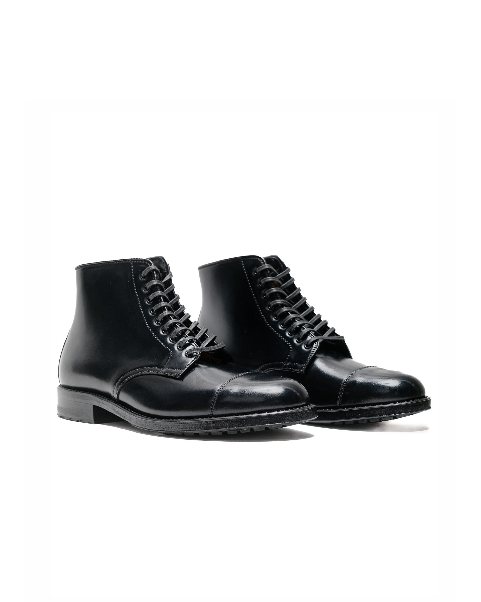 Straight Tip Boot With Commando Sole Black Shell Cordovan 39625C - 2