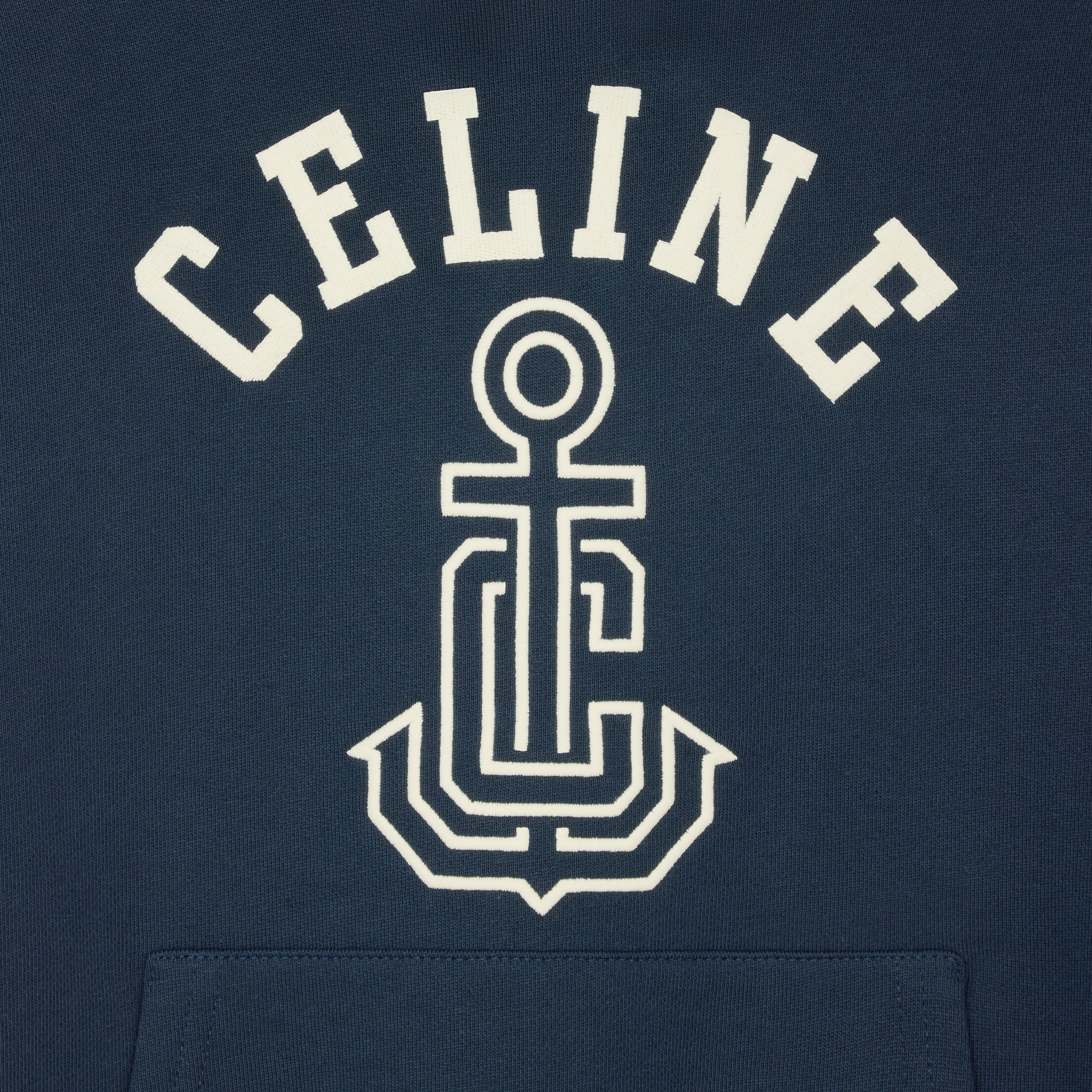 celine anchor 70's hoodie in cotton fleece - 4
