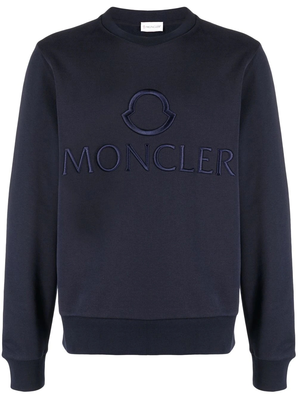 embroidered logo crew neck sweatshirt - 1