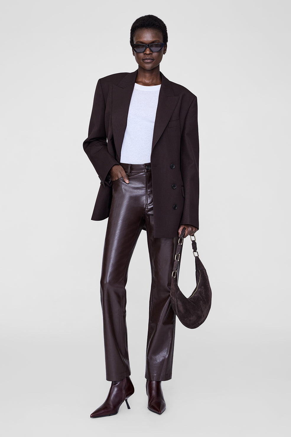 Bruno Pant - Deep Brown Recycled Leather - 5