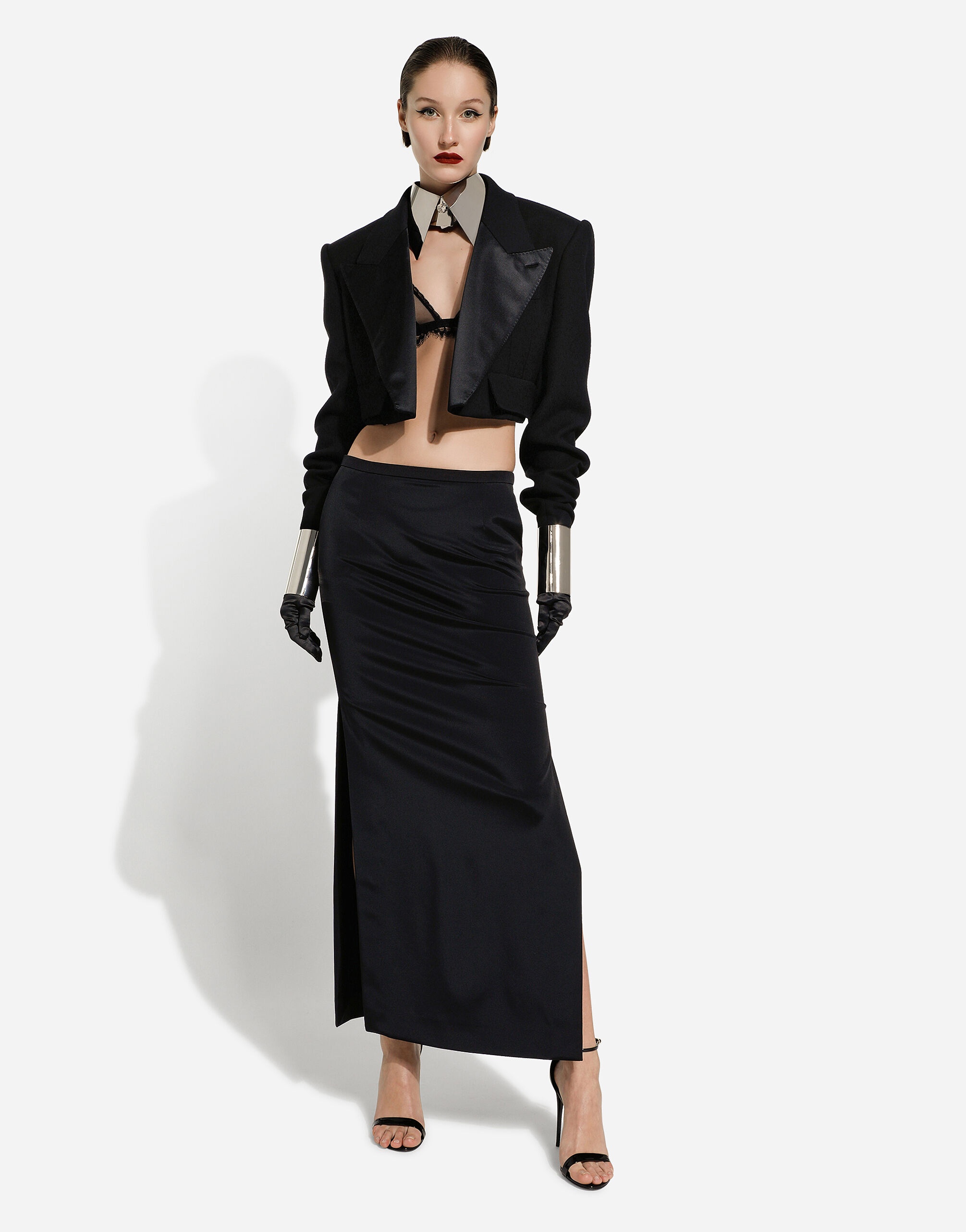 Cady calf-length skirt with slits - 3