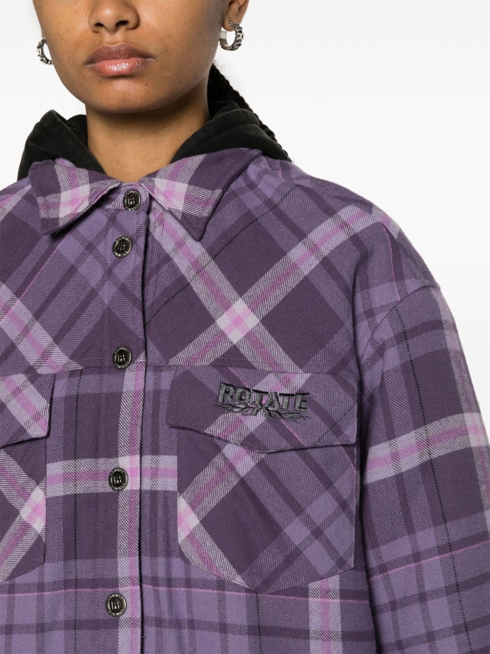 hooded flannel shirt jacket - 5