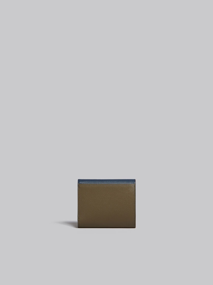 BLUE WHITE AND GREEN SAFFIANO LEATHER WALLET - 3