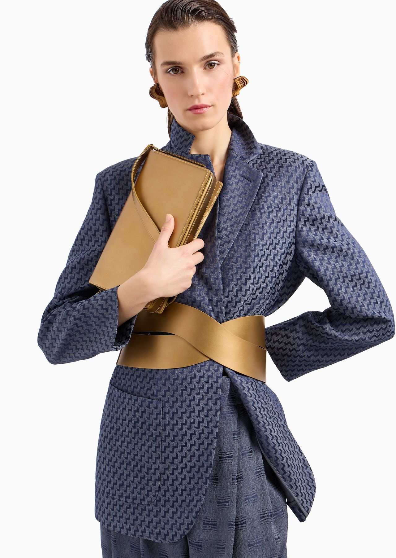 Two-dart jacquard viscose trousers - 5