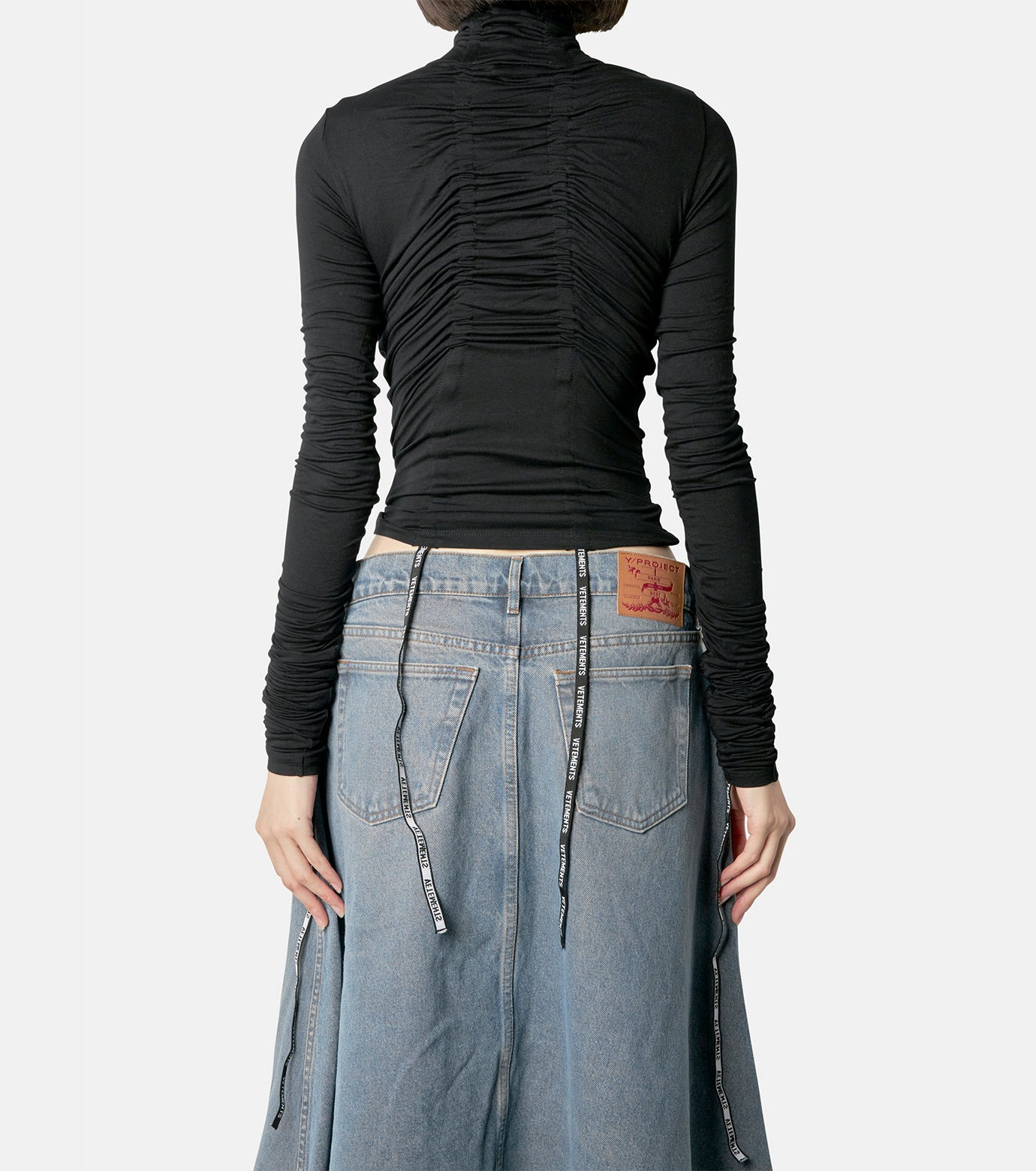 Gathered Jersey Crop Top - 3