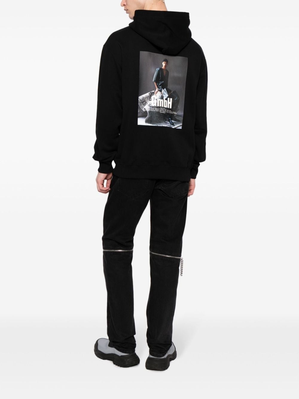 logo-embroidered organic cotton hoodie - 2