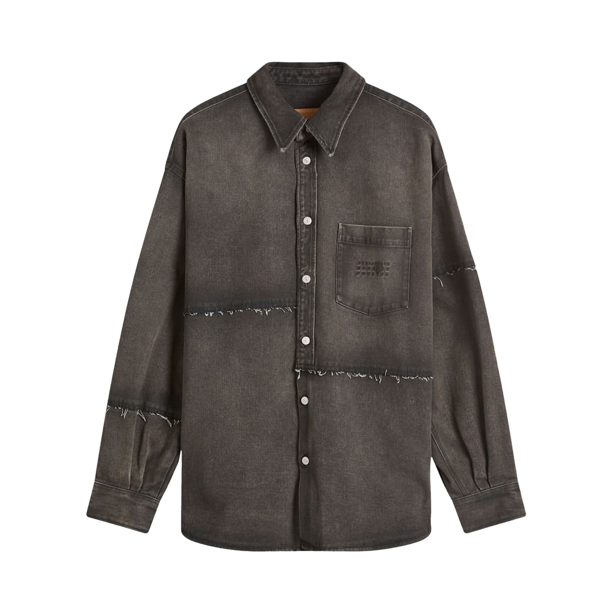 MM6 Maison Margiela Faded Denim Logo Shirt 'Grey' - 1