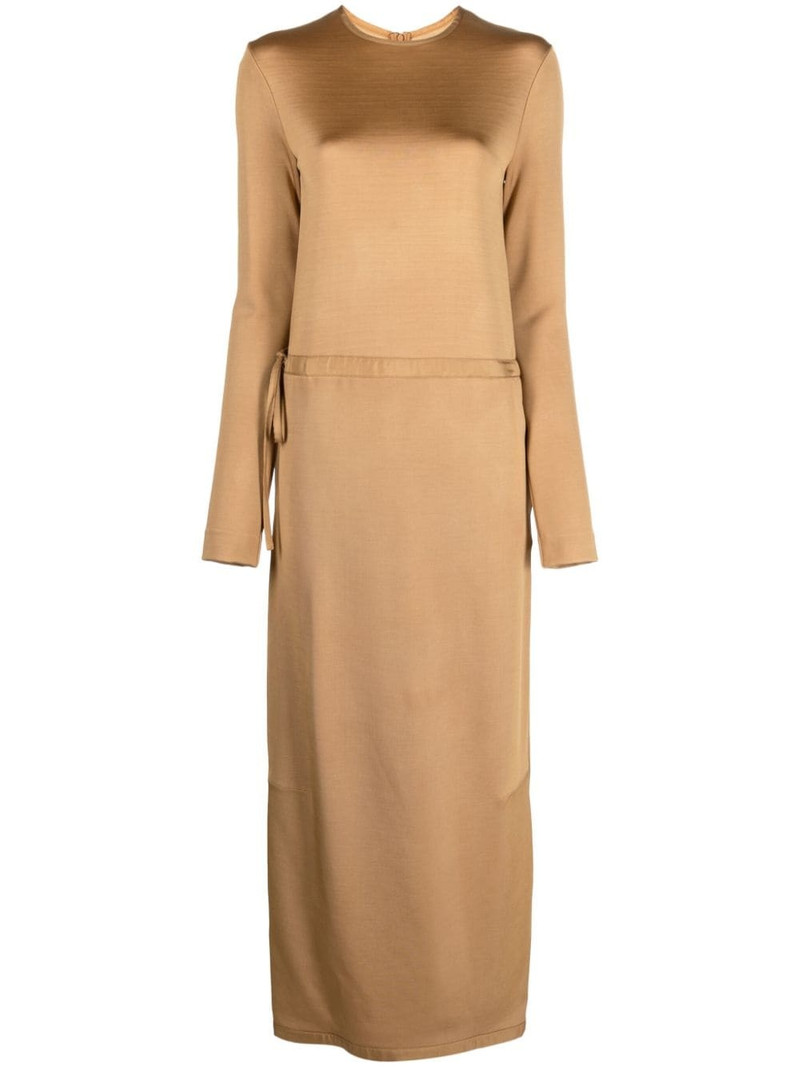 drawstring-waist midi dress 1