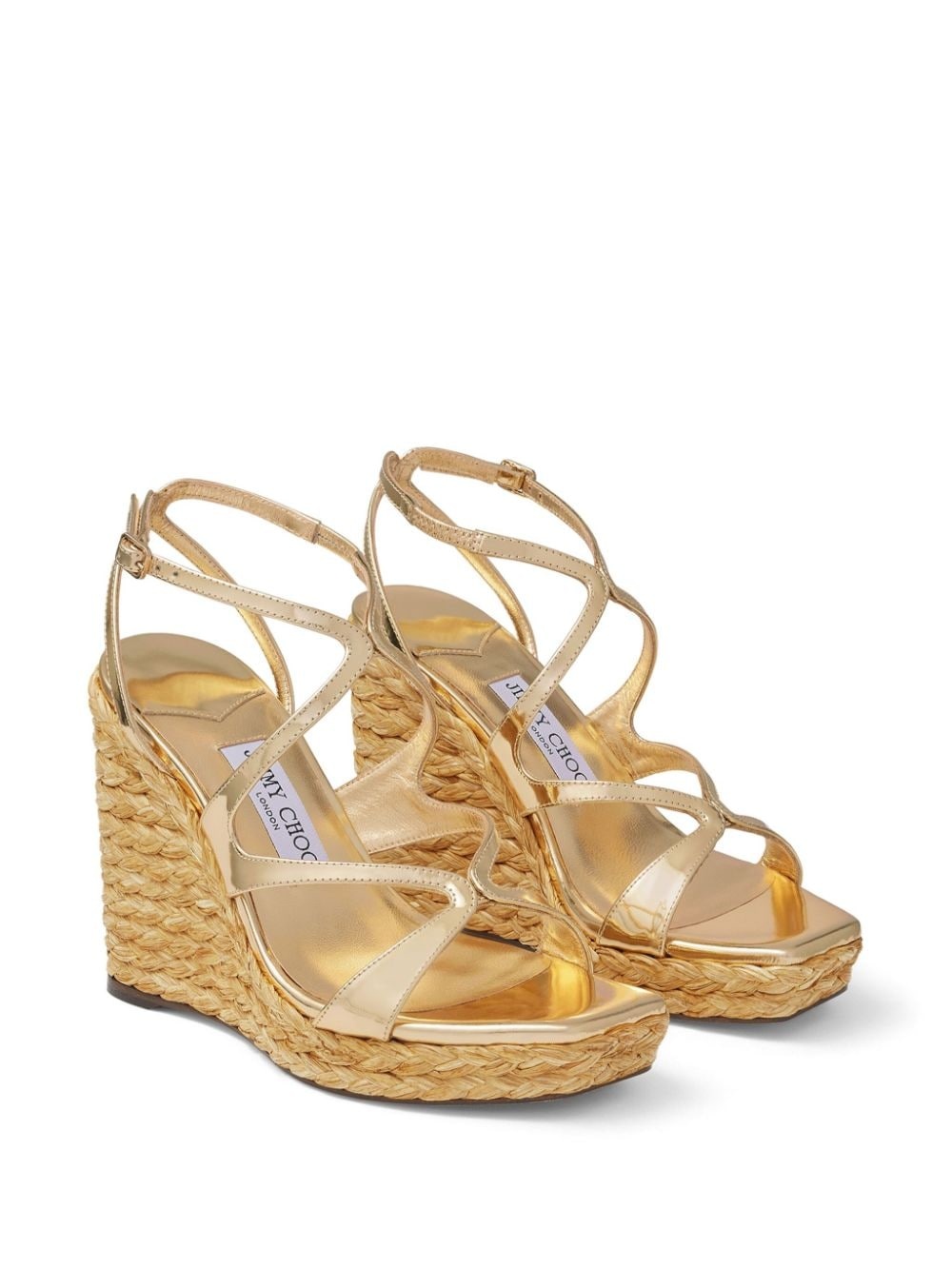 110mm Ayla raffia wedged sandals - 2