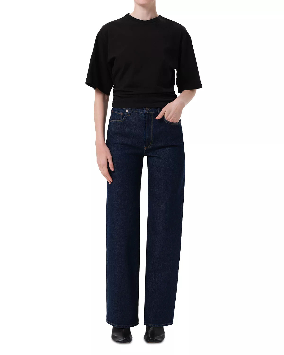 Harper Mid Rise Relaxed Straight Jeans in Reissue - 2