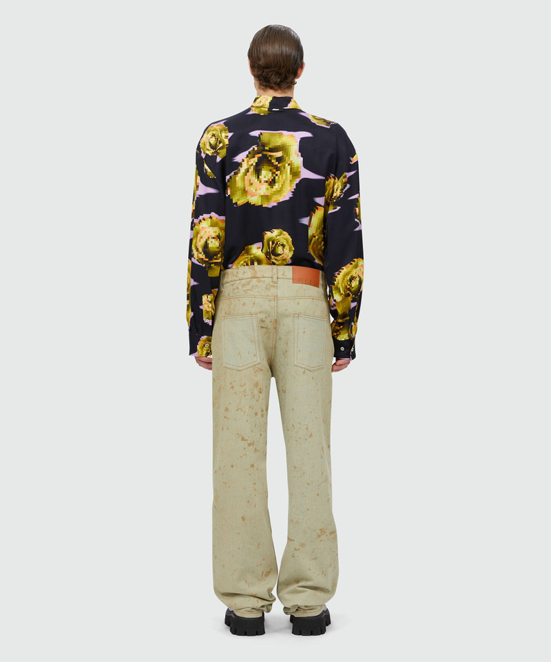 Tea-dyed denim pants 3