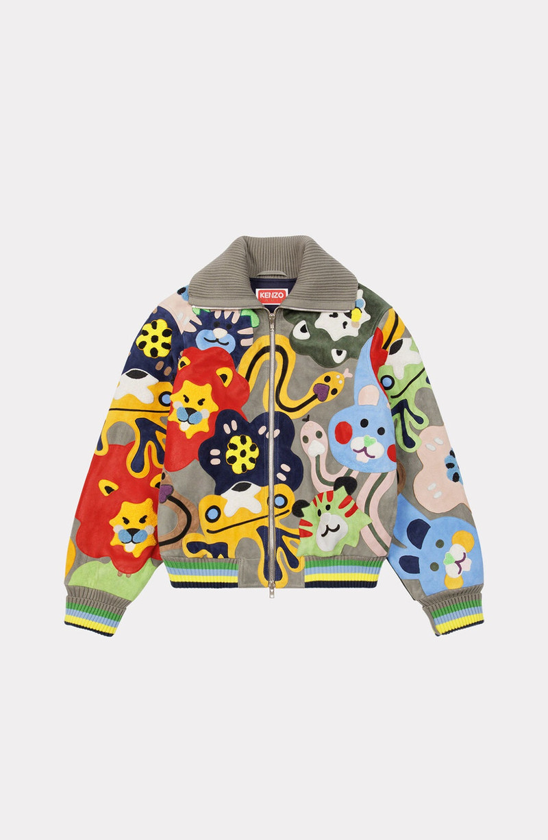 Boxy suede leather 'KENZOO' jacket 1