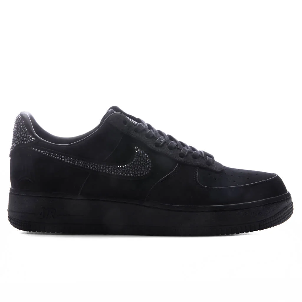 NIKE X JA MORANT AIR FORCE 1 LUXE SWAROVSKI - BLACK/METALLIC SILVER/COBALT BLISS - 1
