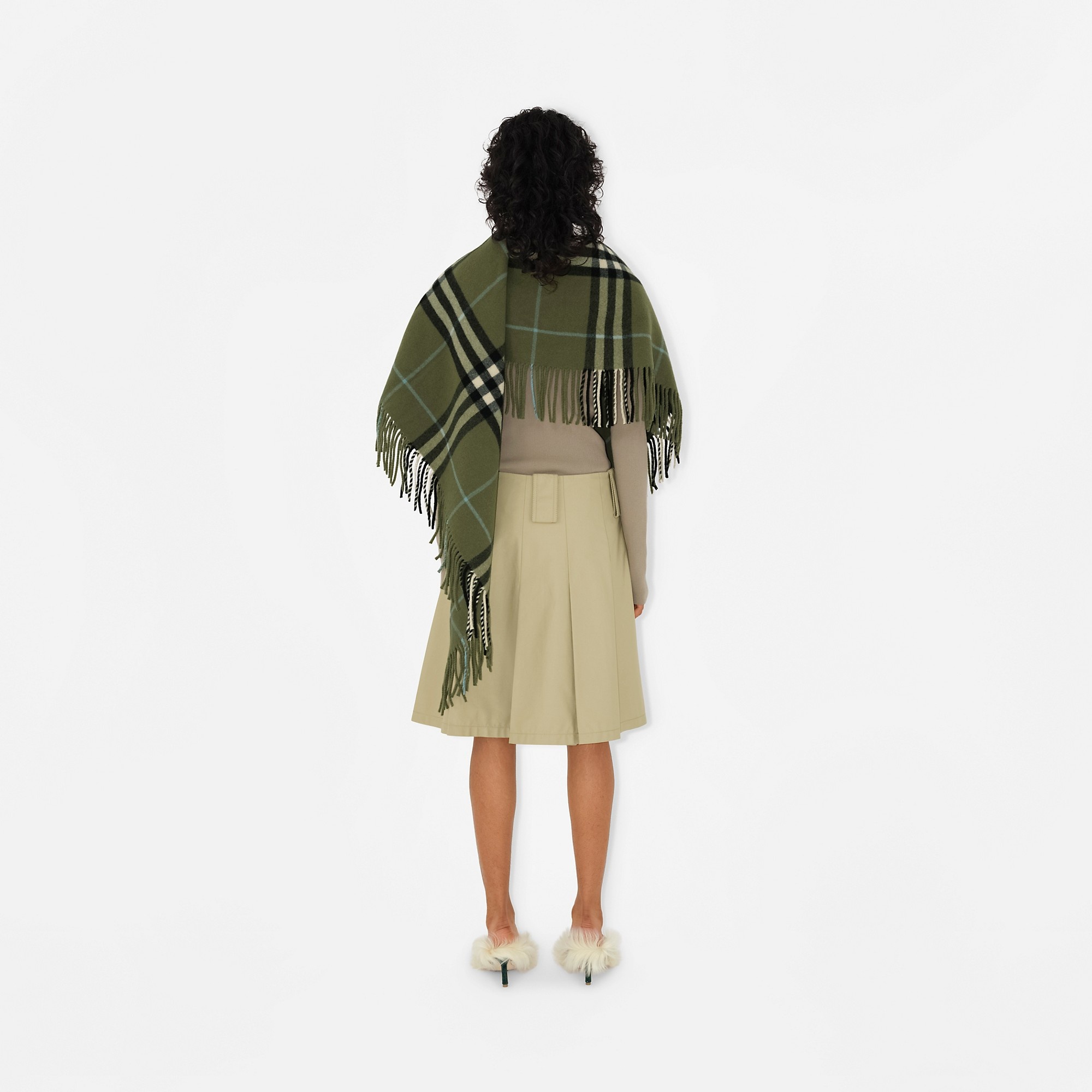 Check Wool Cape - 5