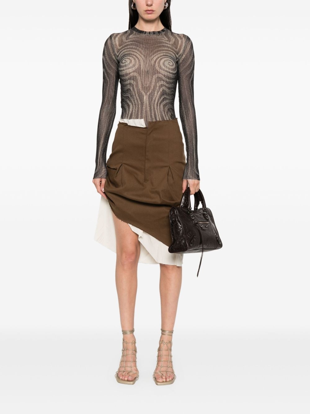 asymmetric tailored mini skirt - 2