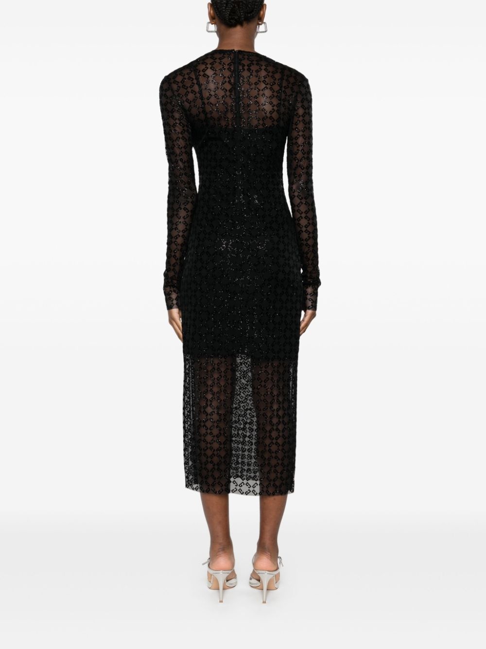 sheer midi dress - 3