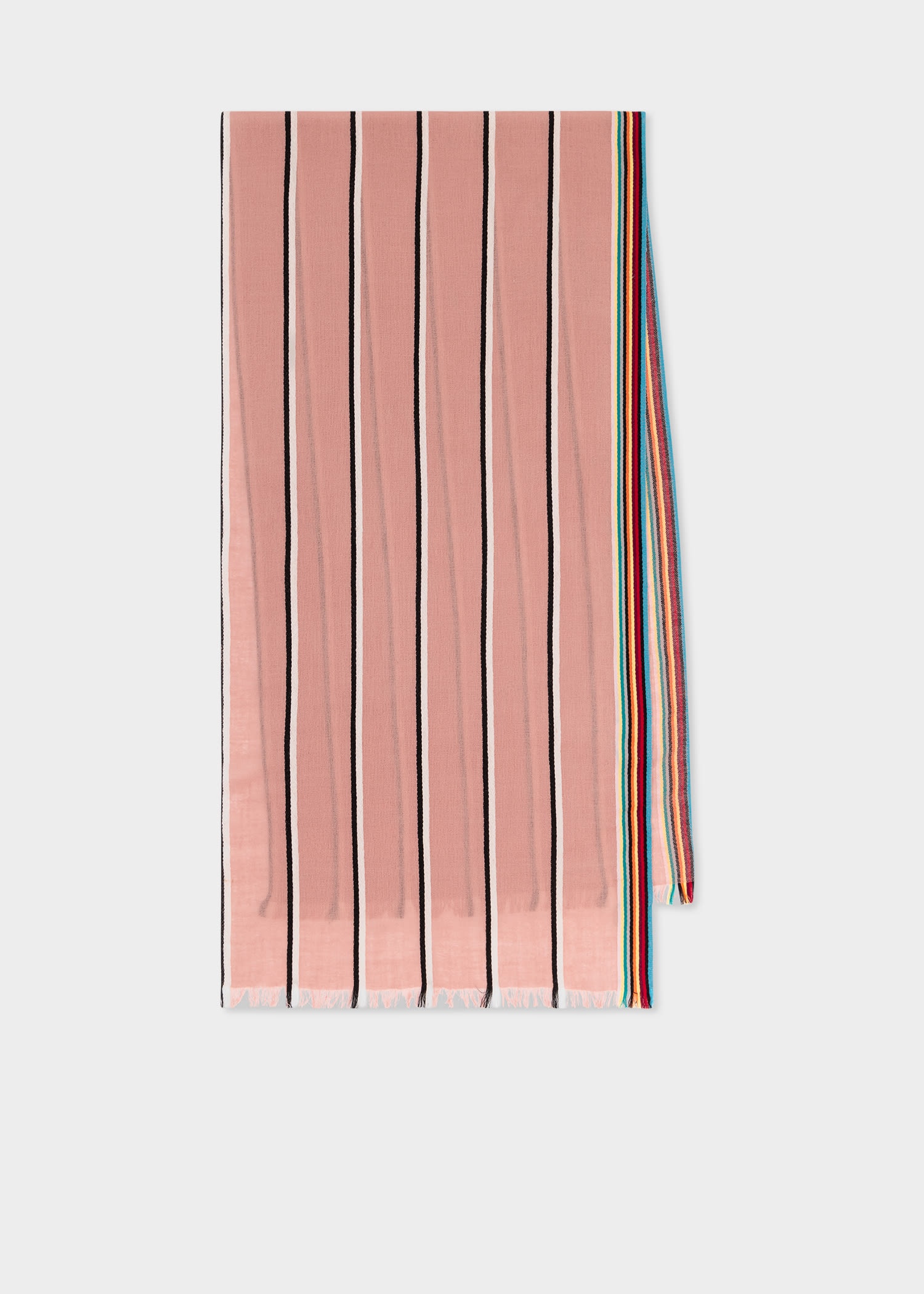 Artist Stripe Edge Lambswool-Cashmere Scarf - 1