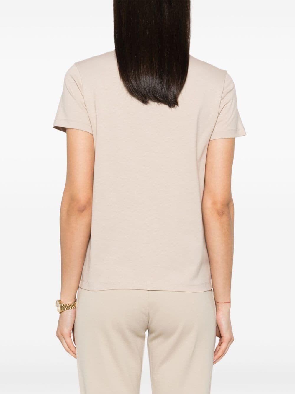 logo-embroidered cotton T-shirt - 4