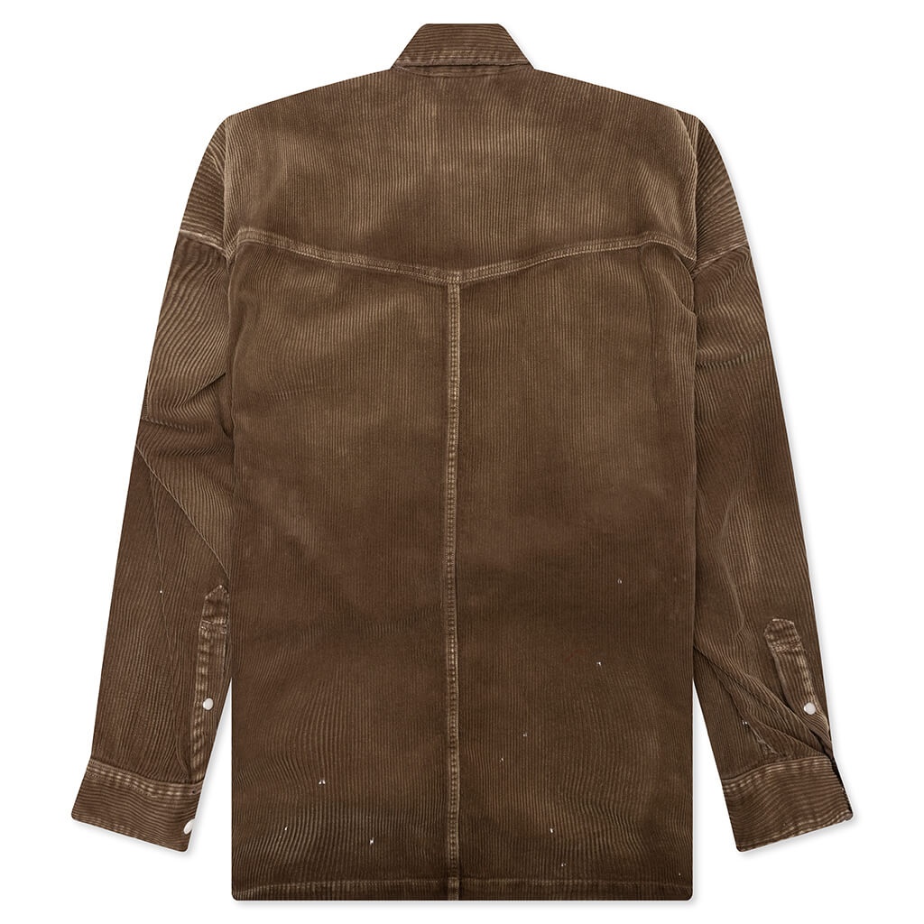 AGED CORDUROY SHIRT - BROWN - 2