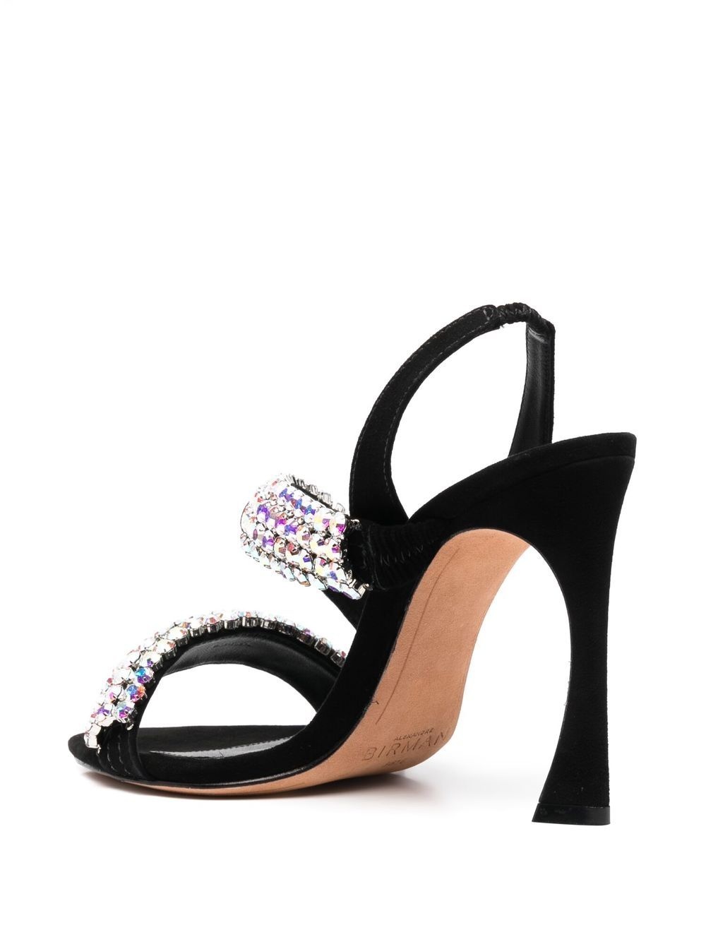 crystal-embellished leather sandals - 3
