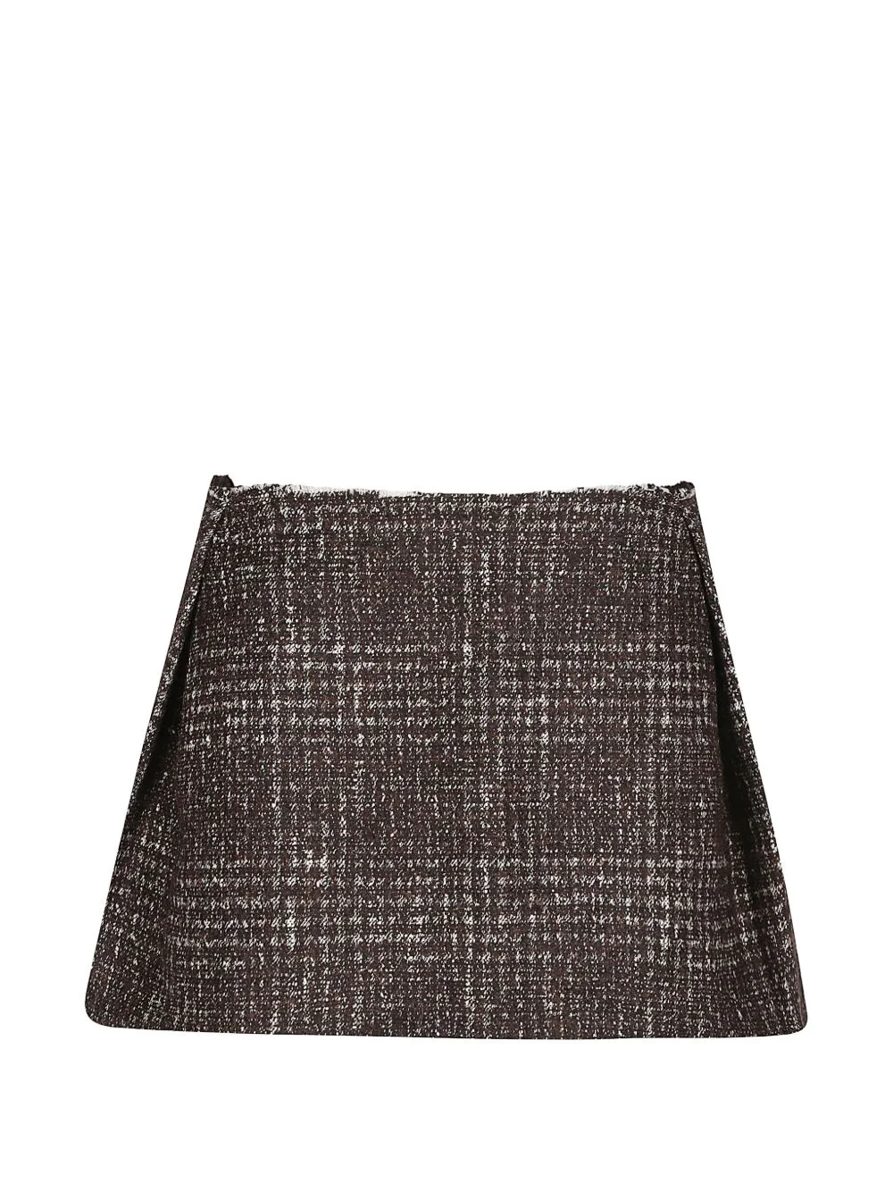 tweed frayed-edge mini skirt - 1