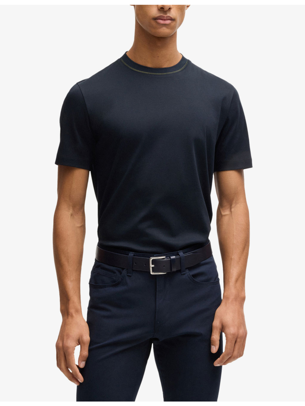 Striped-trim slim-fit cotton-jersey T-shirt - 3