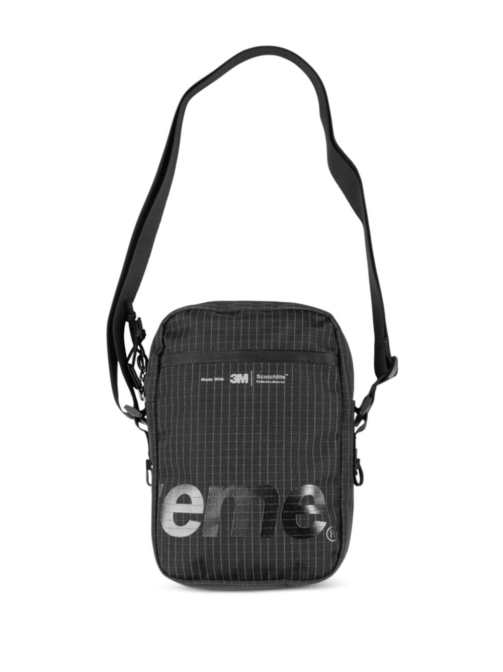 logo-print grid-pattern shoulder bag - 2