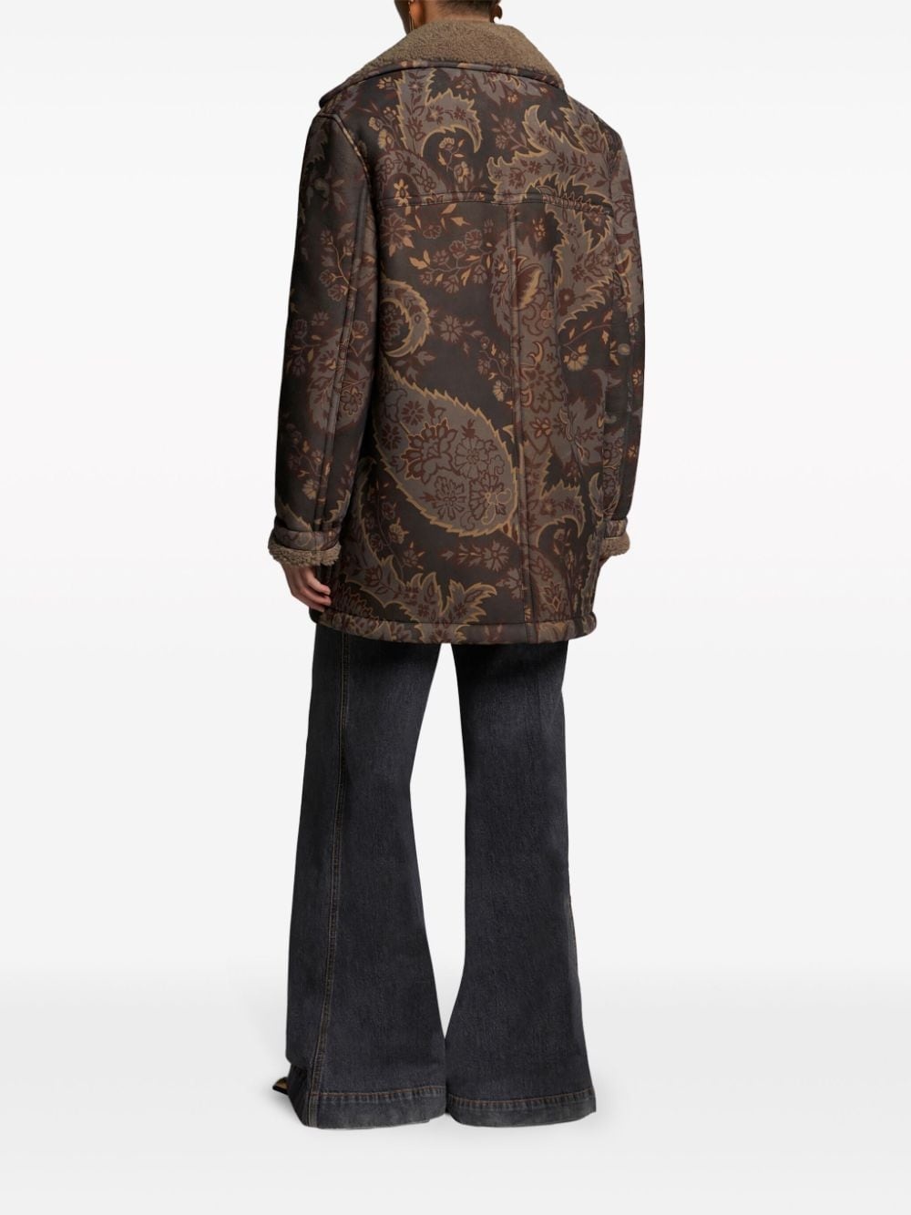 paisley-print shearling jacket - 4