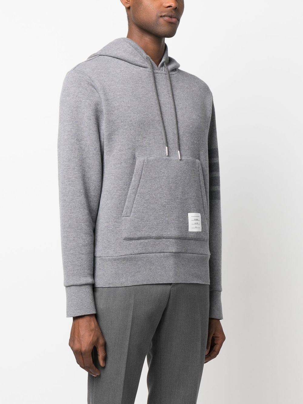 stripe-detail sleeve hoodie - 3