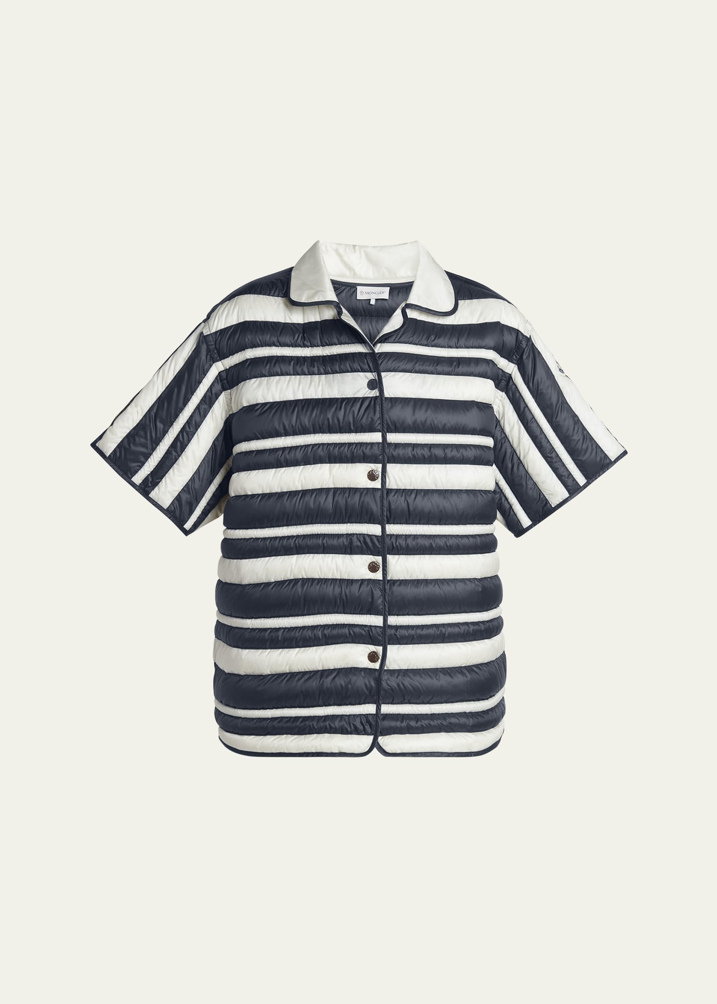 Stripe Padded Short-Sleeve Shirt - 1