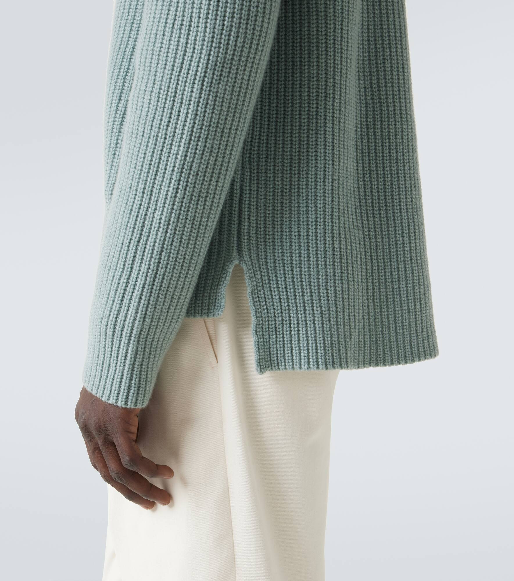 Wool and cashmere polo sweater - 7