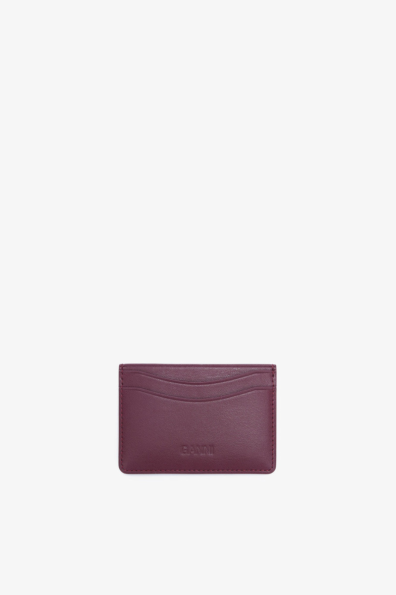 GANNI BOU CARD HOLDER IN BURGUNDY outlook