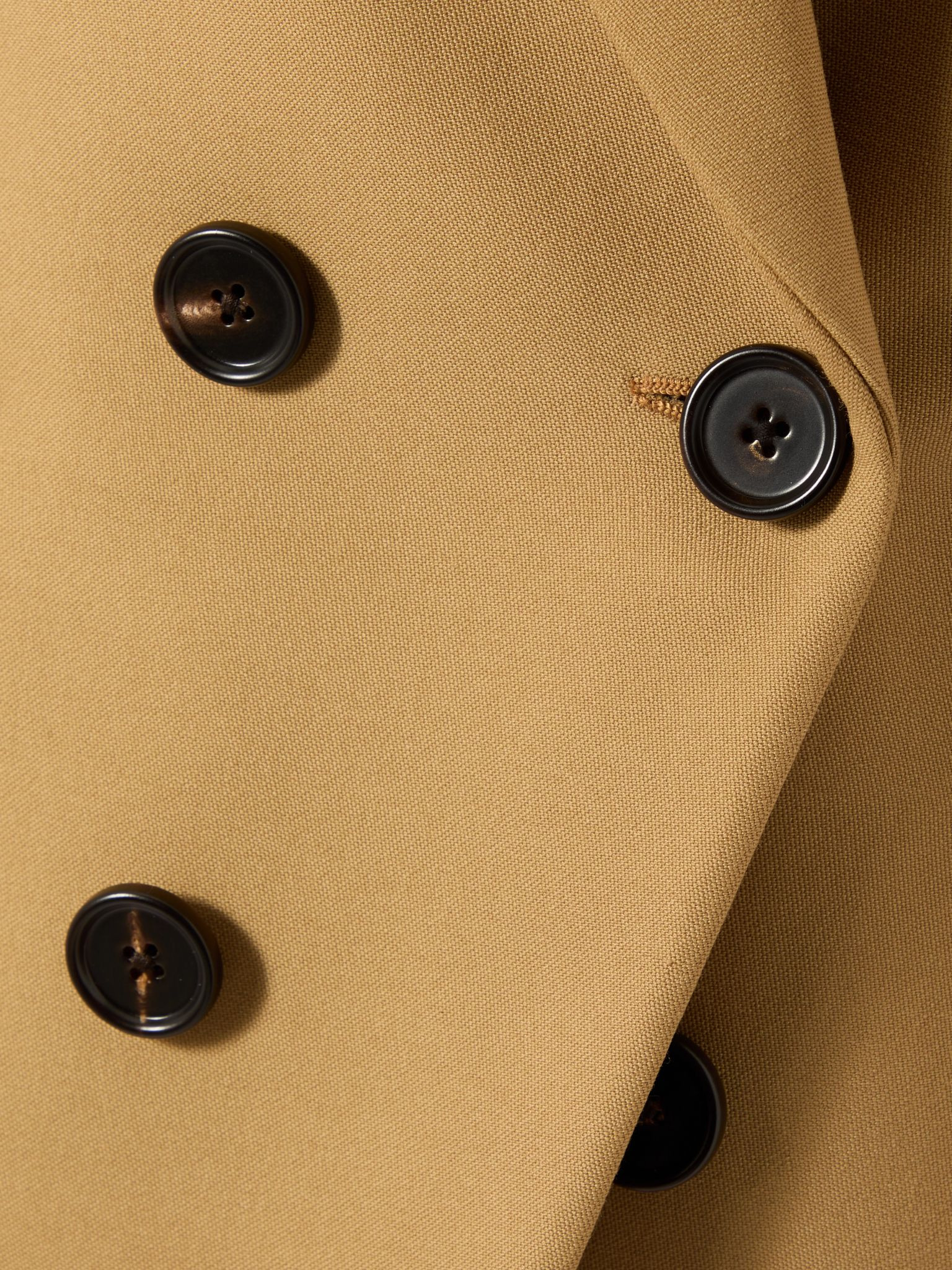 Double-breasted wool blazer Tan - 4