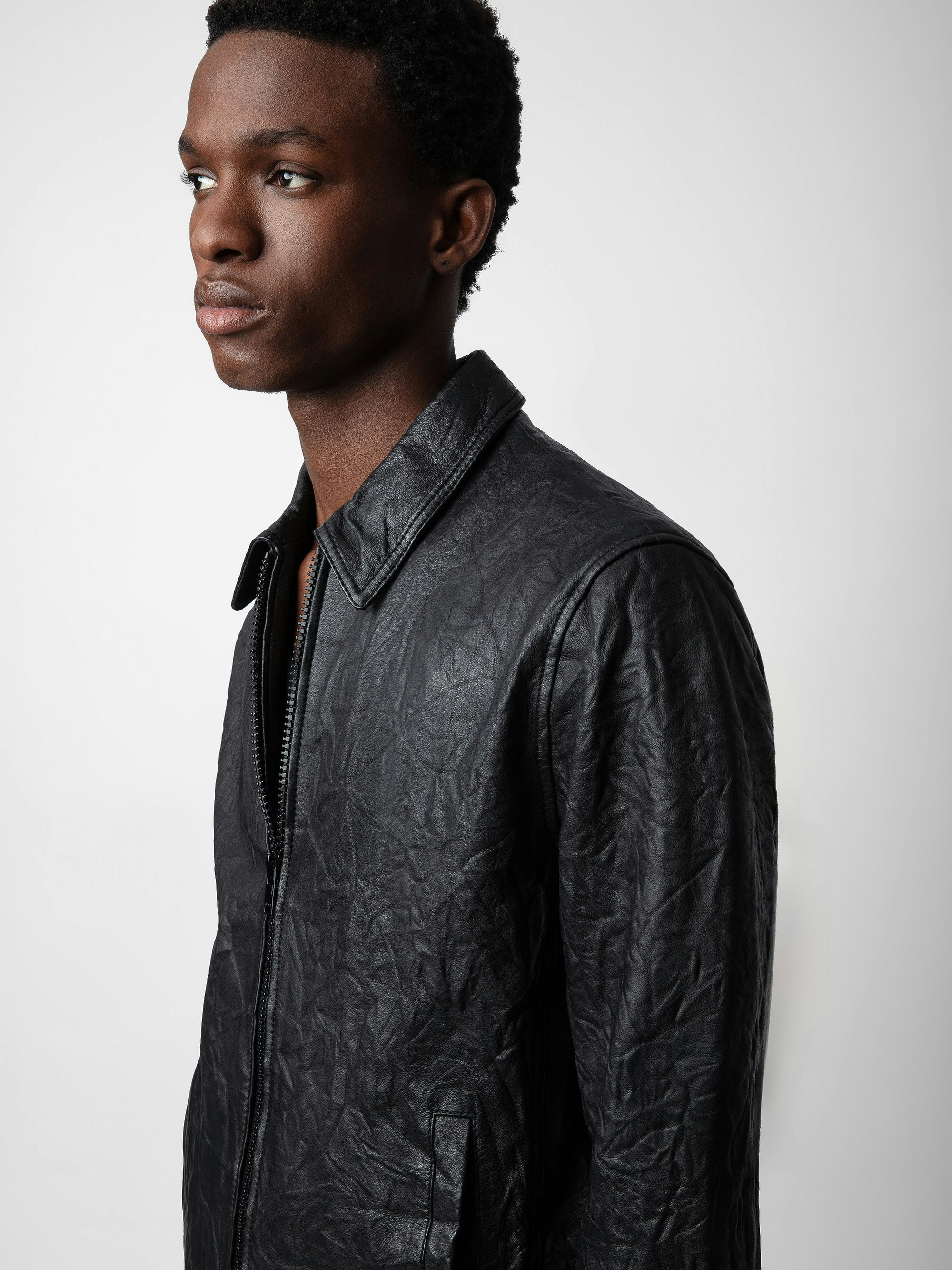 Lasso Crinkled Leather Jacket - 4
