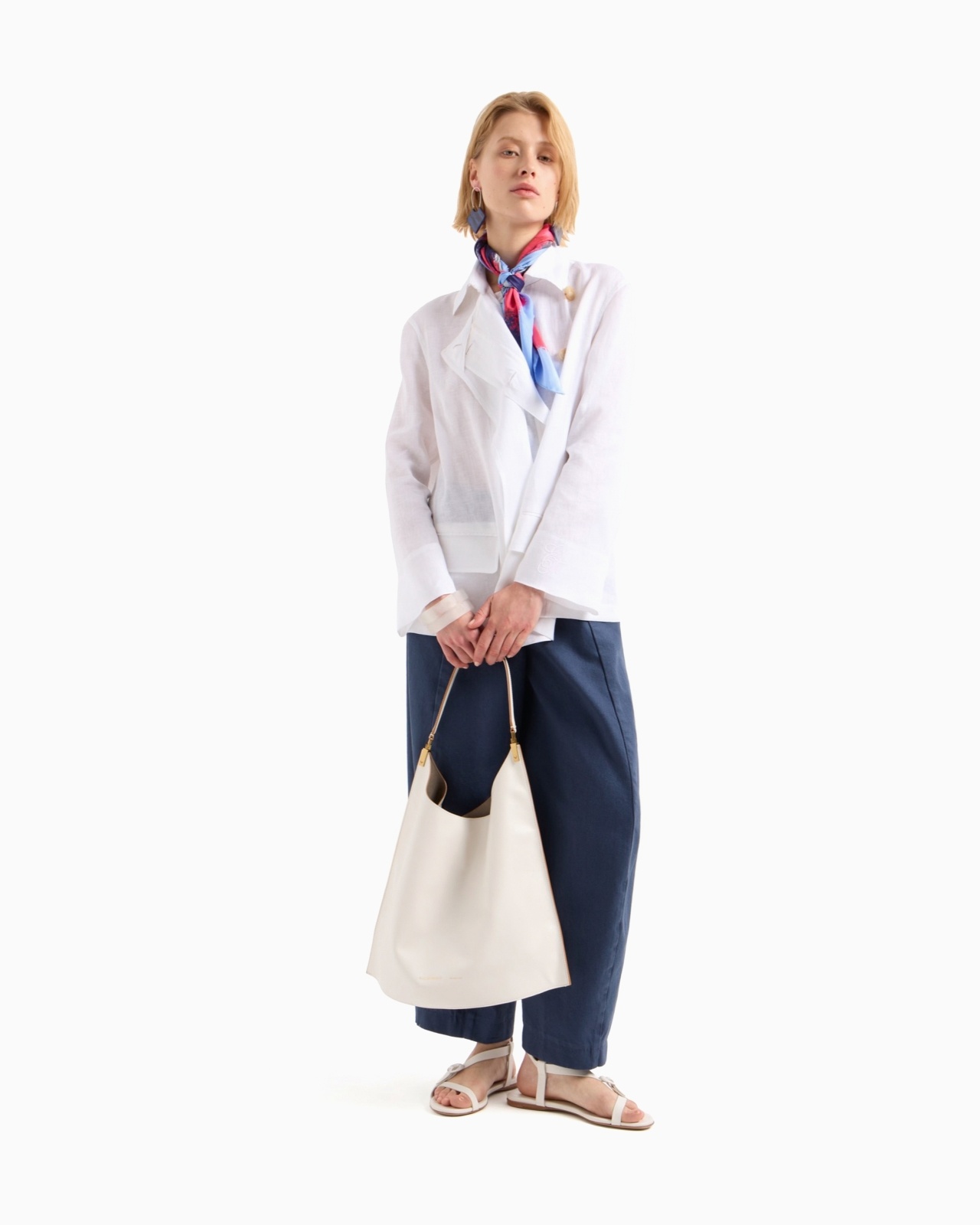 PURE LINEN SHIRT JACKET WITH PANEL - 2