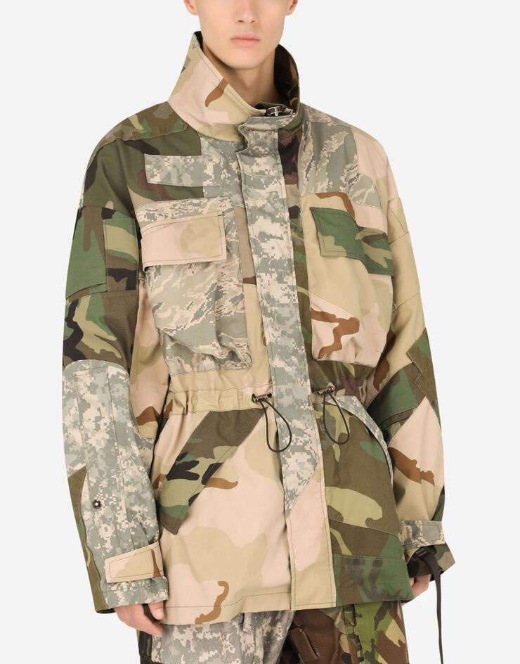 Camouflage patchwork safari jacket - 4