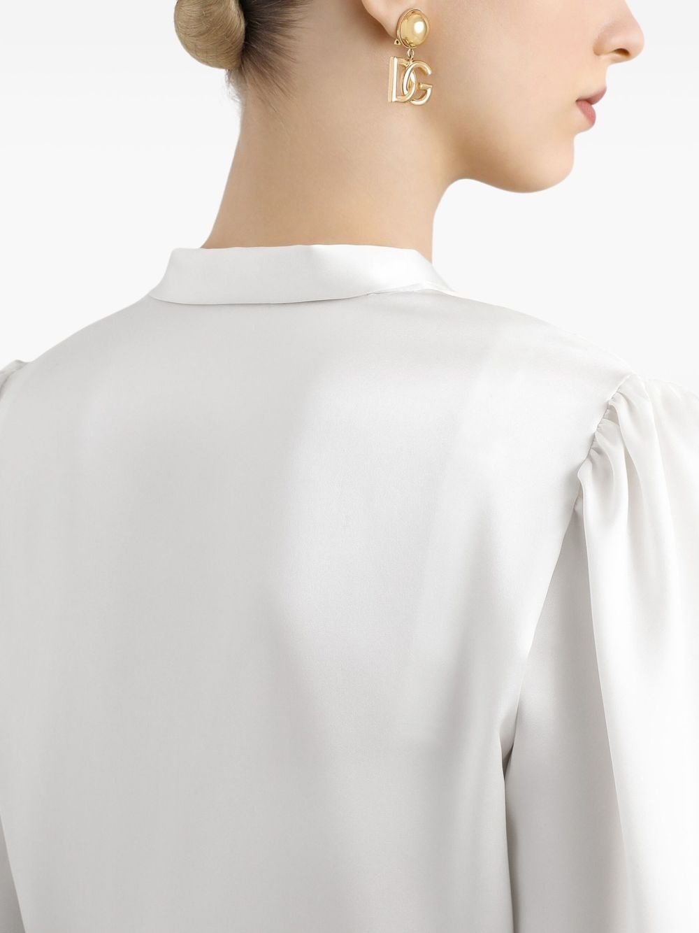 satin tie-neck blouse - 5