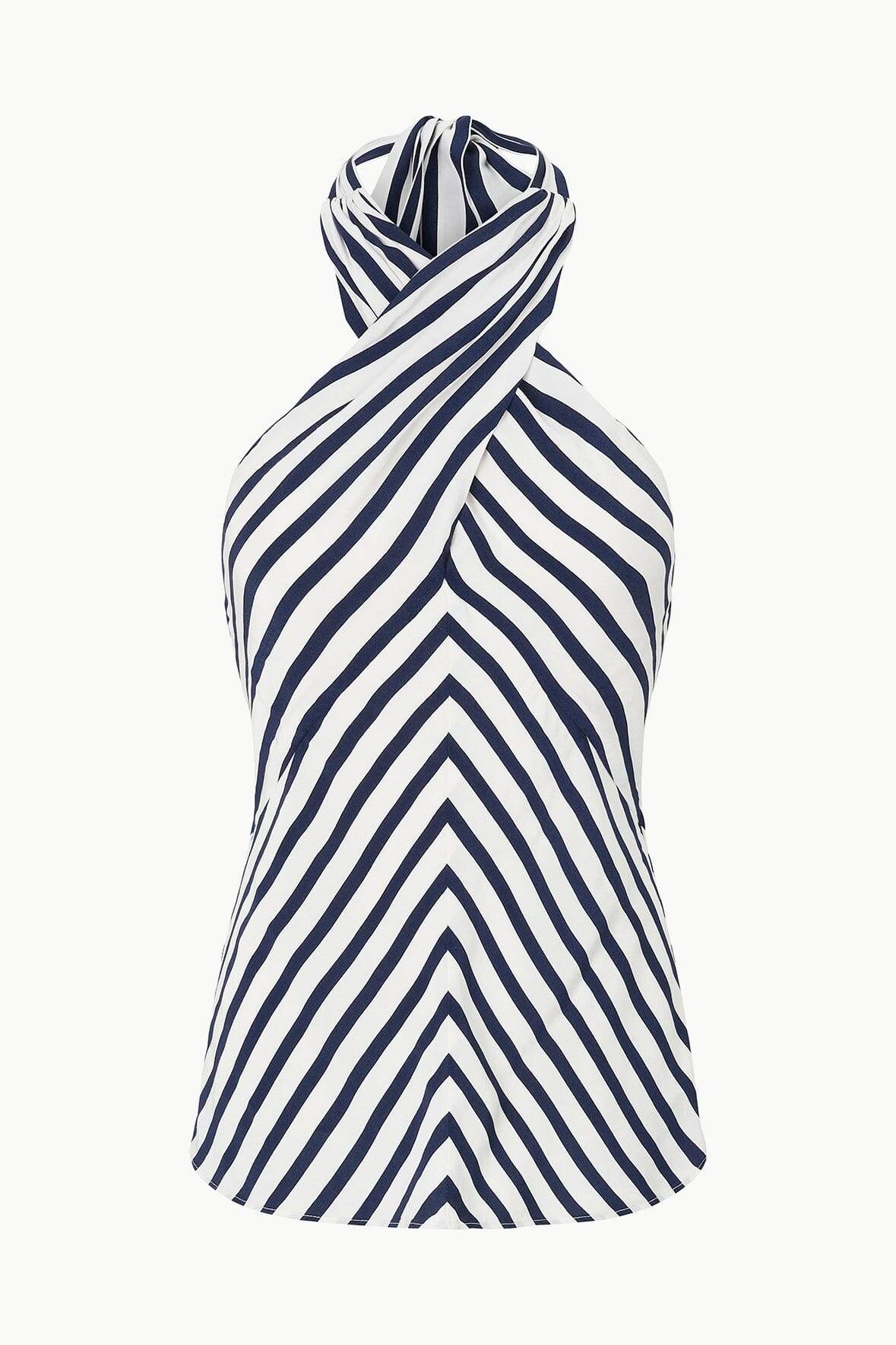 STAUD DAWN TOP WHITE NAVY STRIPE - 1