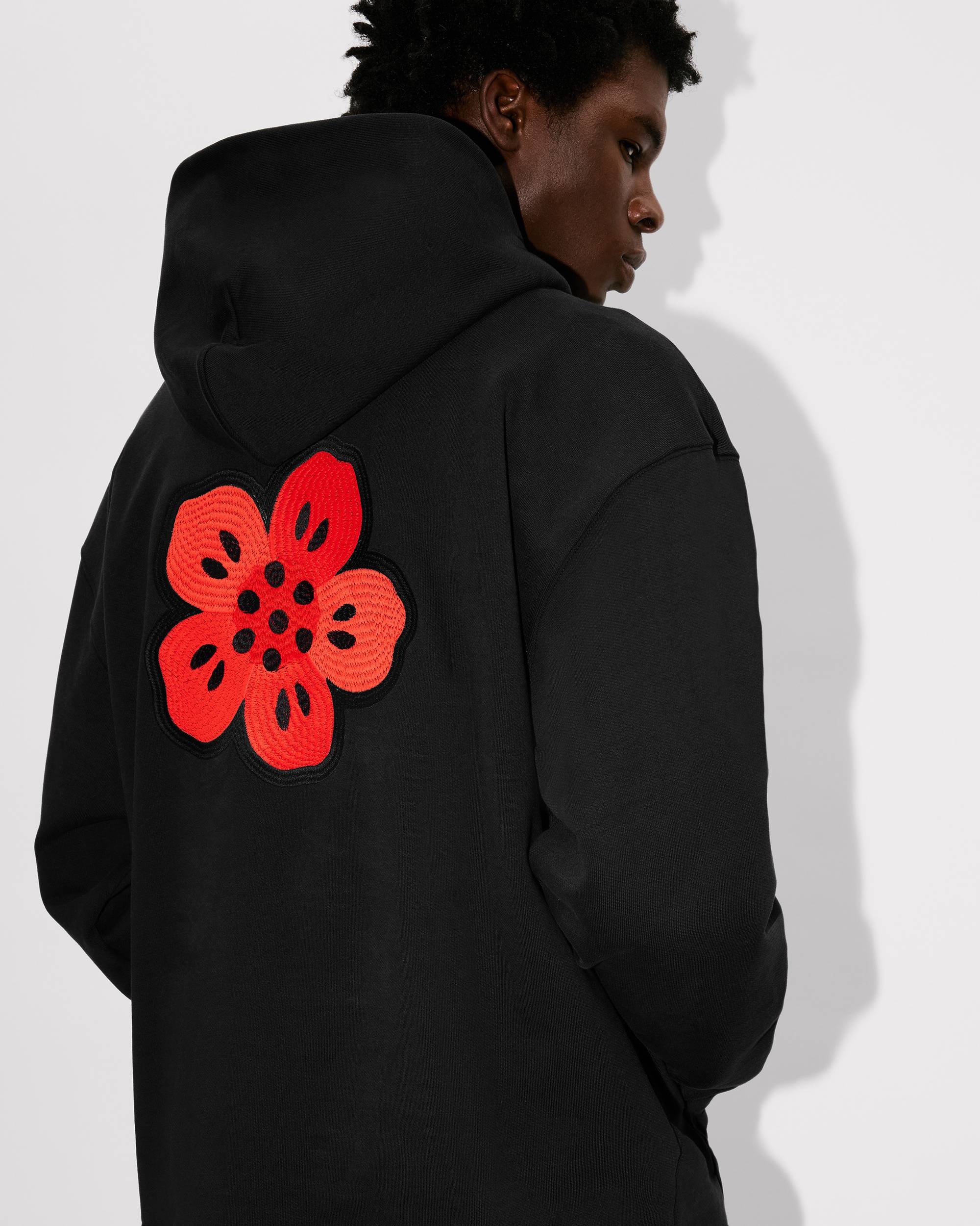 'Boke Flower' embroidered oversized hoodie in cotton - 7