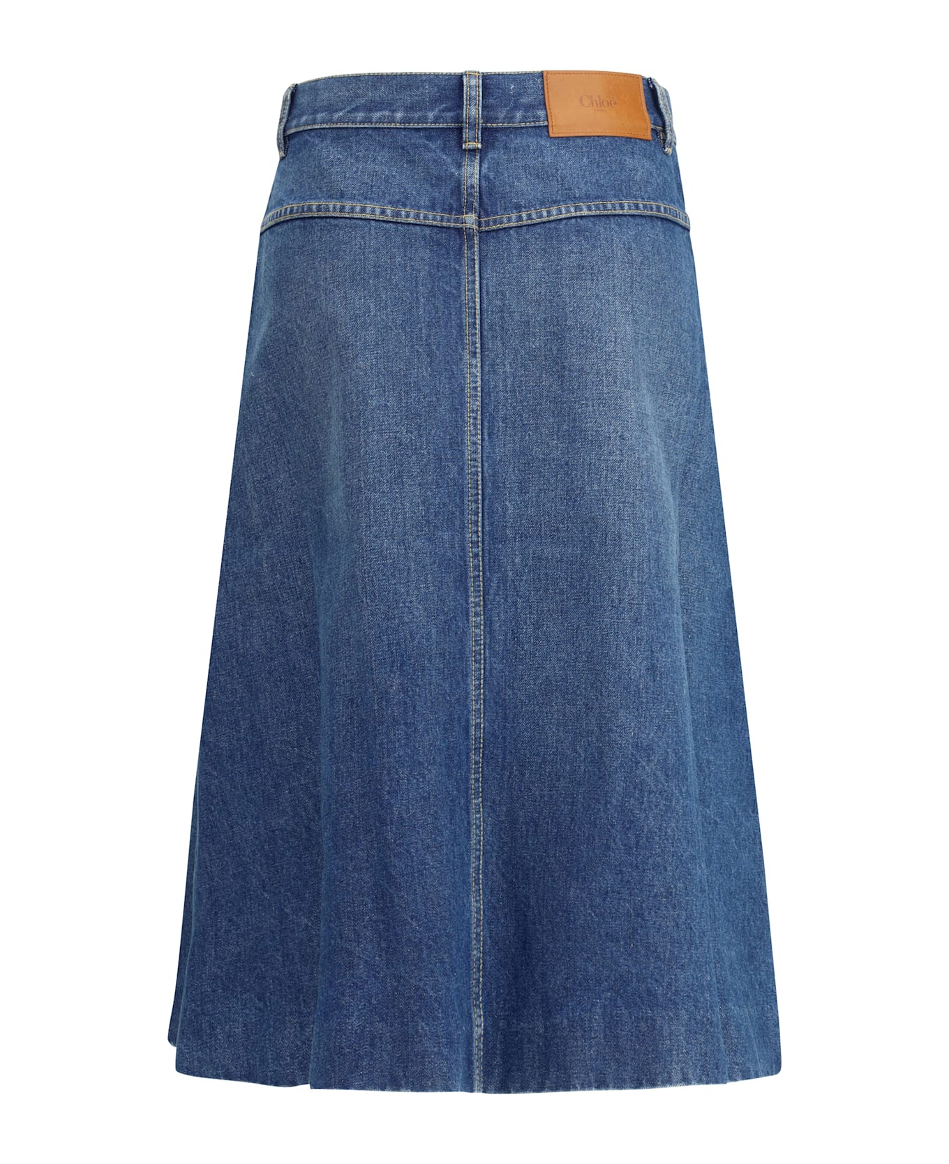 Denim Midi Skirt - 2