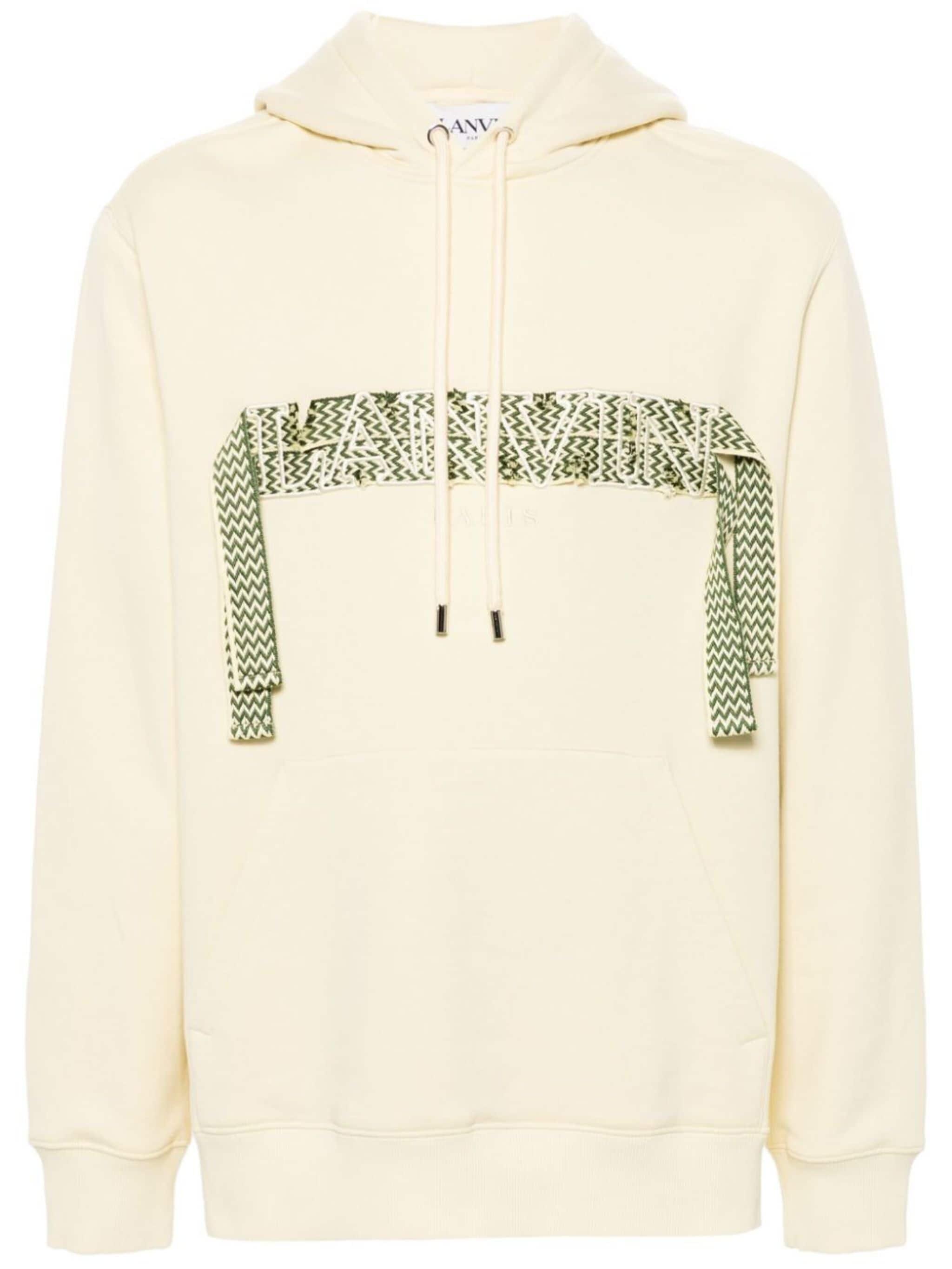 logo-embroidered cotton hoodie - 1