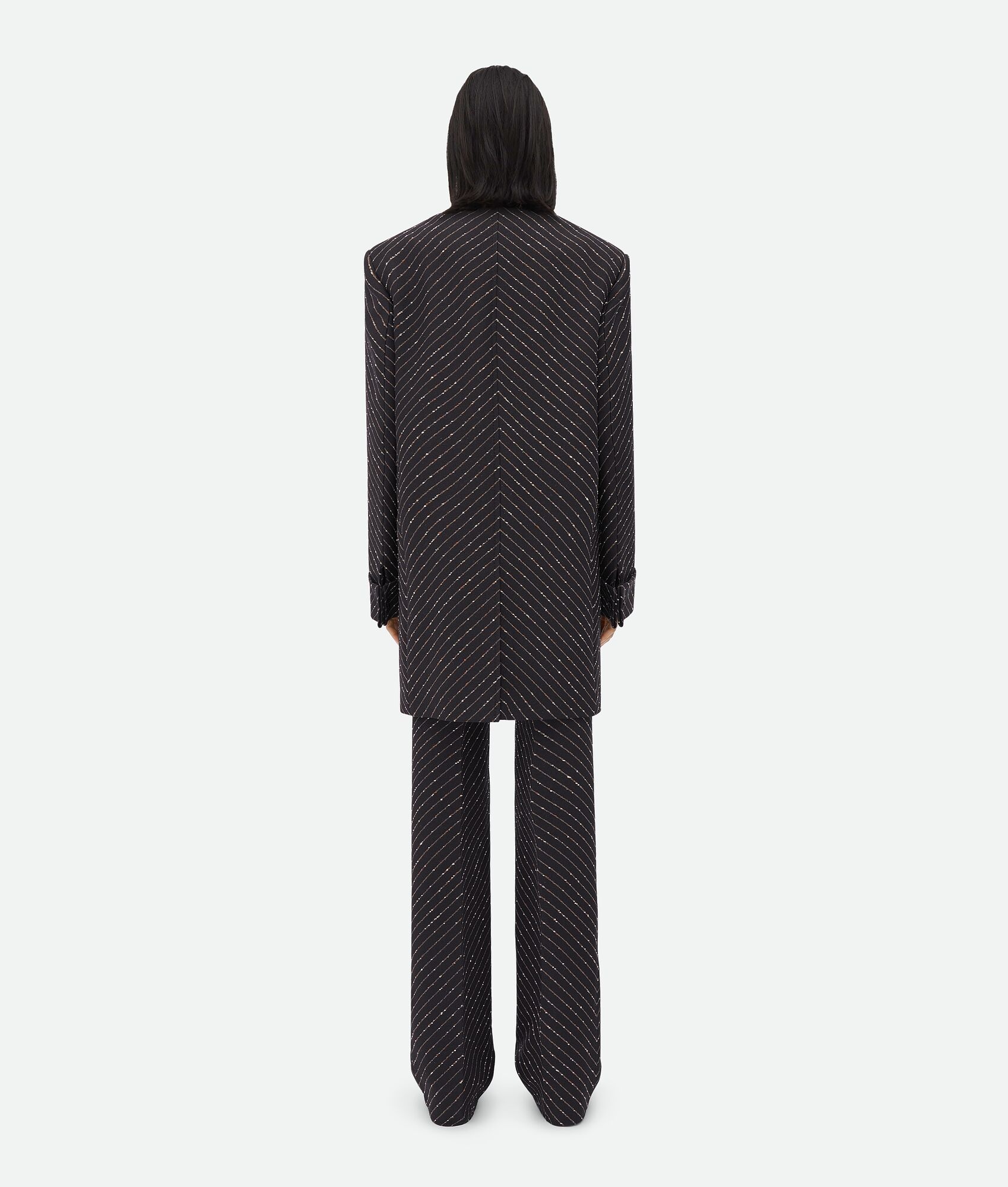Diagonal Boucle Pinstripe Coat - 3