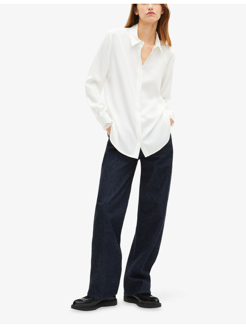 The Kooples Collared Long-Sleeve Stretch-Silk Shirt outlook