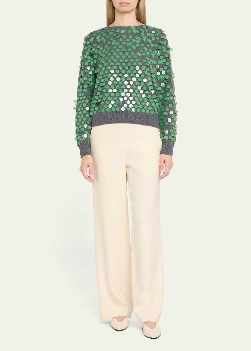 ZANKOV Ilaria Sequined Wool Sweater outlook
