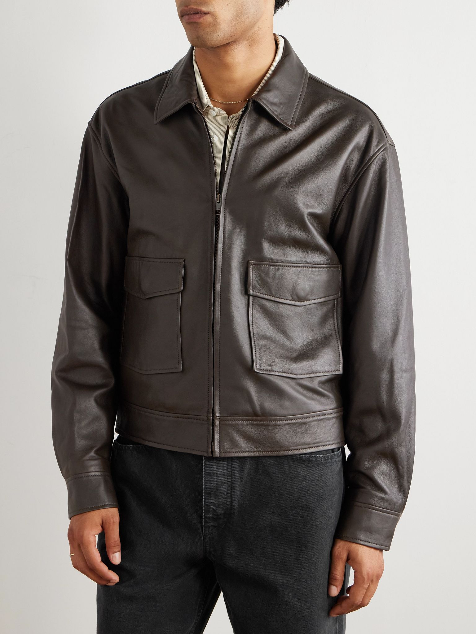 Majorca Leather Jacket Brown - 3