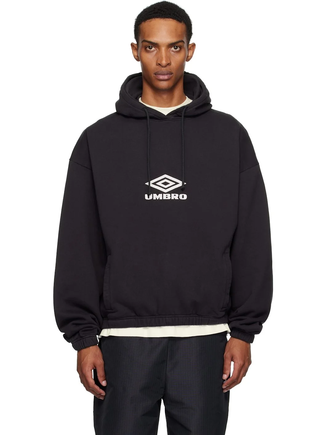 UMBRO OG 로고 마스크 후드 블랙 - 1