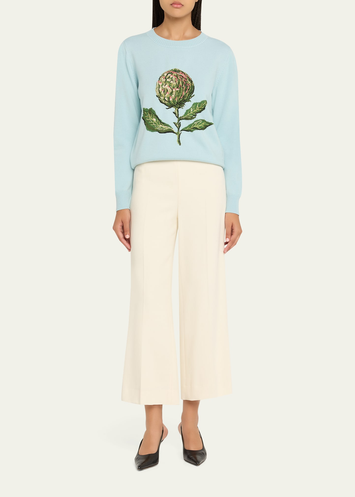 Artichoke Jacquard Wool Cashmere Pullover - 2