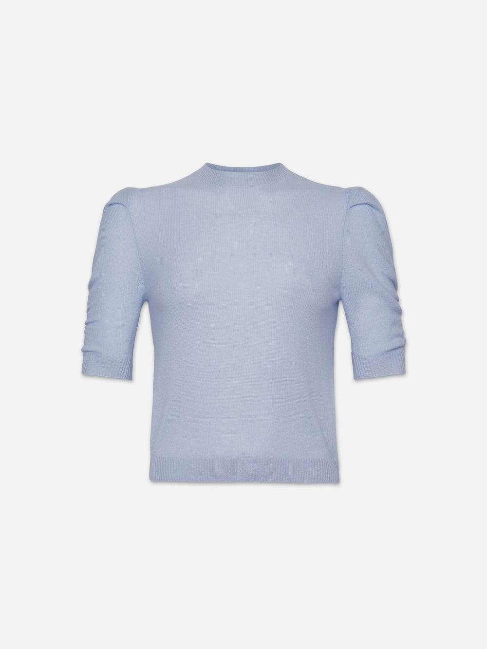 Ruched Sleeve Cashmere Sweater in Light Blue - 1